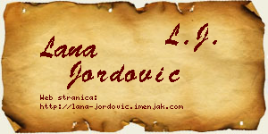 Lana Jordović vizit kartica